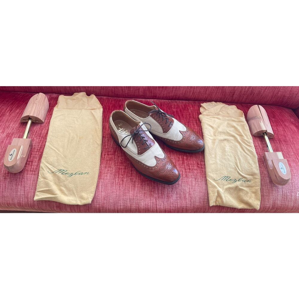 Peal & Co. Brooks Brothers Brown Leather Oxfords Sz.9.5 D Made In England